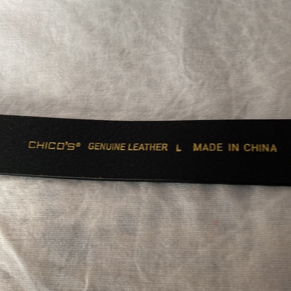 CHICO’S BLACK BELT SIZE L SIZE IS ABOUT 45” THE BELT BUCKLE IS VERY DECORATED - Picture 6 of 6